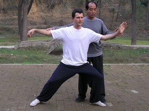 Chen Zhao Sen correcting my posture